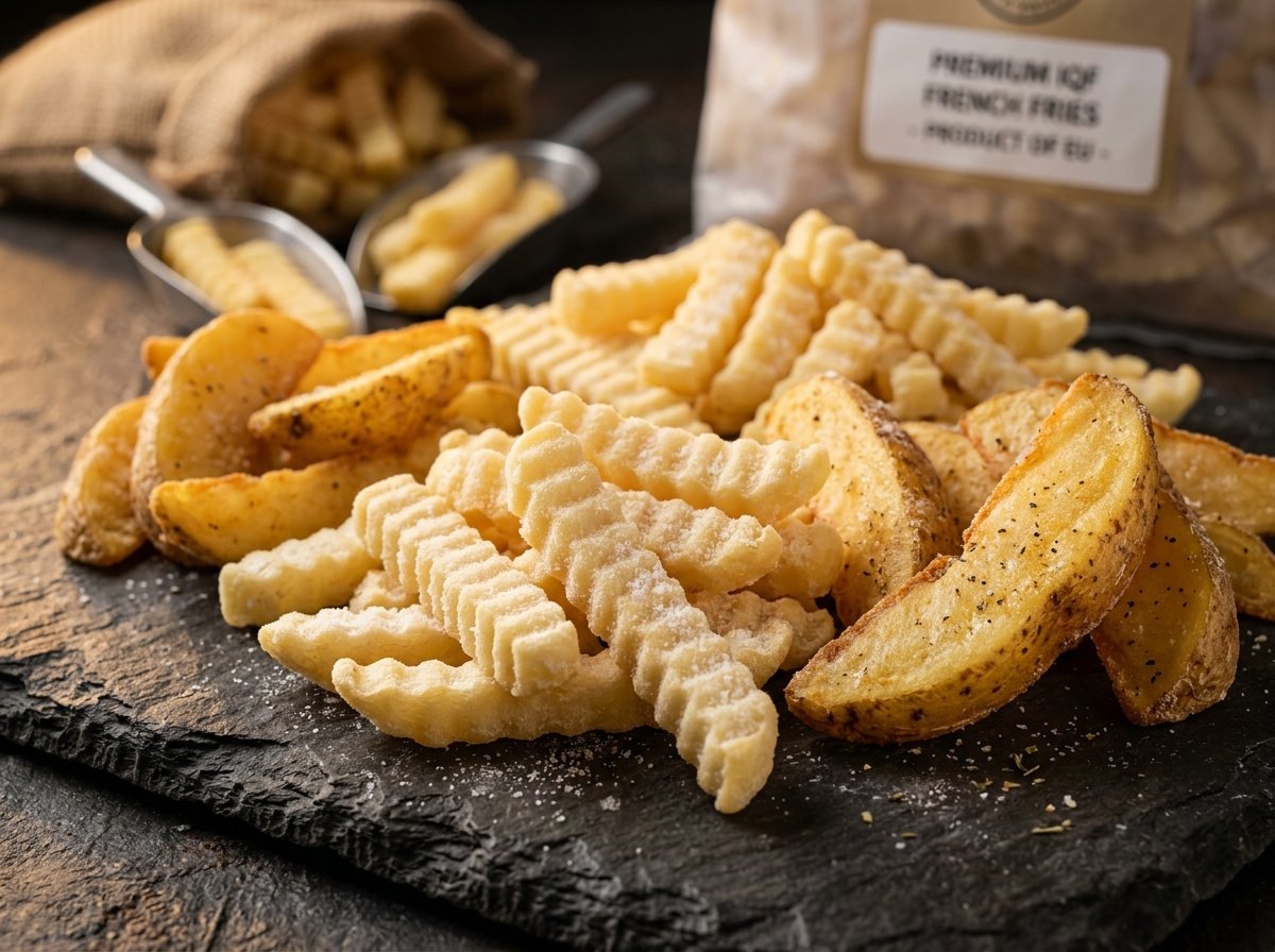 Frozen Par-Fried Crinkle Cut and Potato Wedges